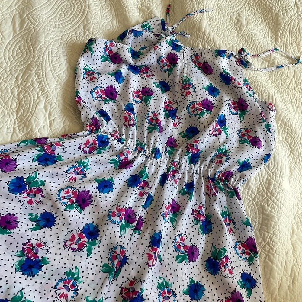 Floral polka dot silky romper medium - Picture 5 of 6